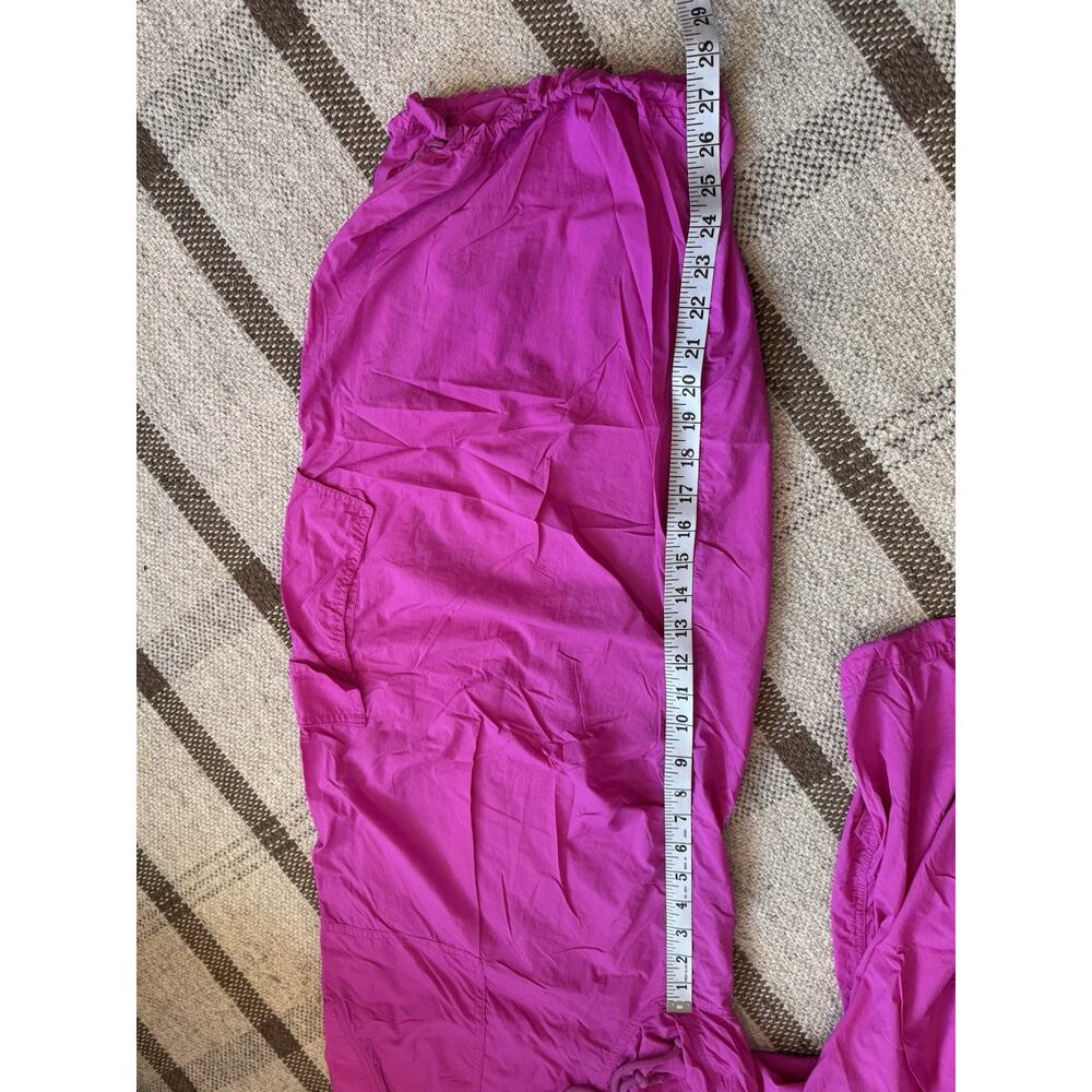 Anthropologie Daily Practice Base Jump Parachute Pants Medium Magenta Disco Pink - Picture 7 of 10